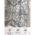 thumbnail image 6 of Sheer Curtains 63 Inch Length, Beige Blue Boho Semi Sheer Curtains Light Filtering Window Treatment, Medieval Vintage Ethnic Floral Abstract Privacy Voile Drapes for Living Room Bedroom 52x63 Inch, 6 of 7