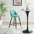thumbnail image 4 of Bar Stool Chair Barstool, Set of 2, Velvet, Metal Steel, Blue, Modern Contemporary Urban Design, Bar Pub Cafe Bistro Hotel Restaurant Hospitality, 4 of 10
