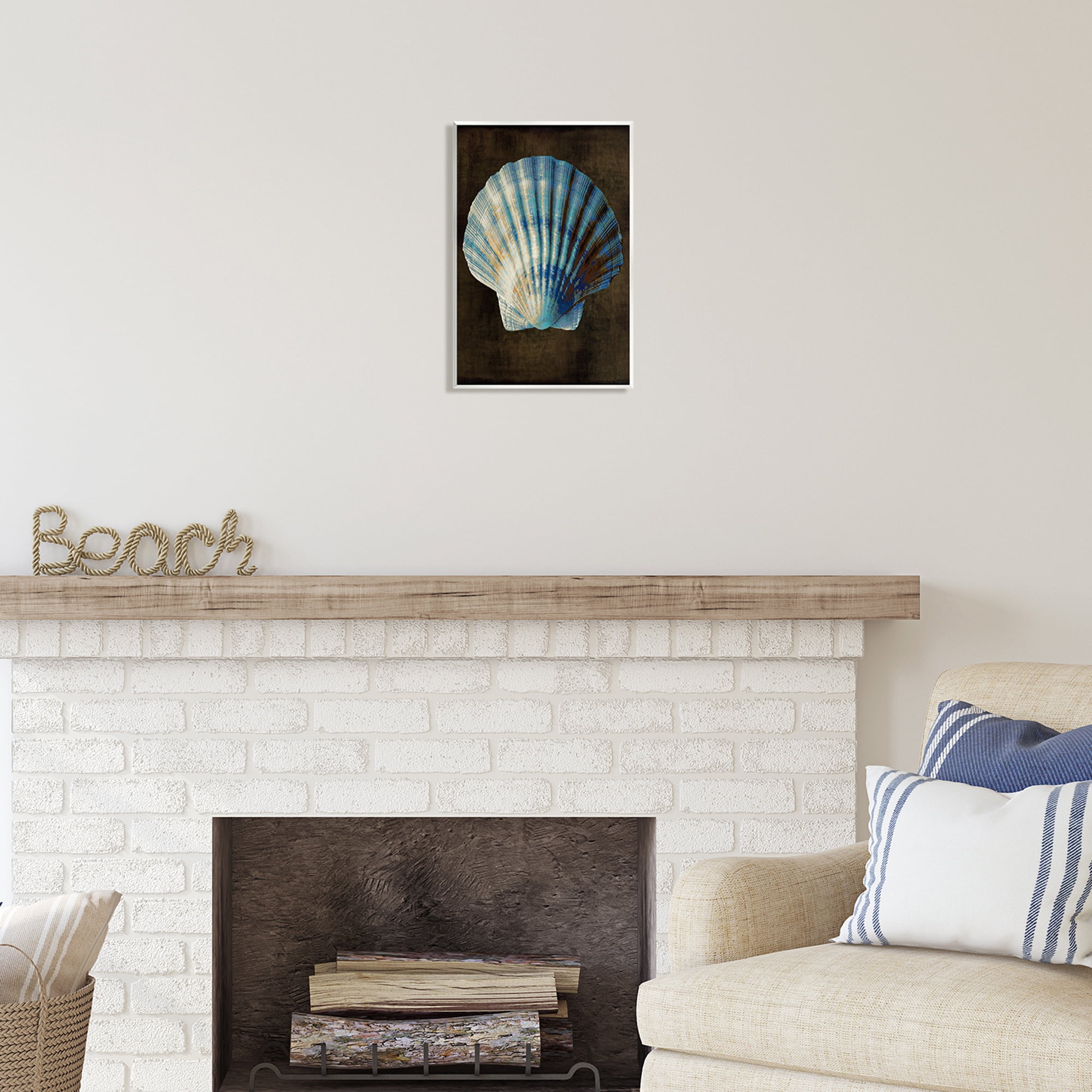 Stupell Industries Dark Clam Shell Nature Painting Unframed Art Print Wall Art, 10 x 15
