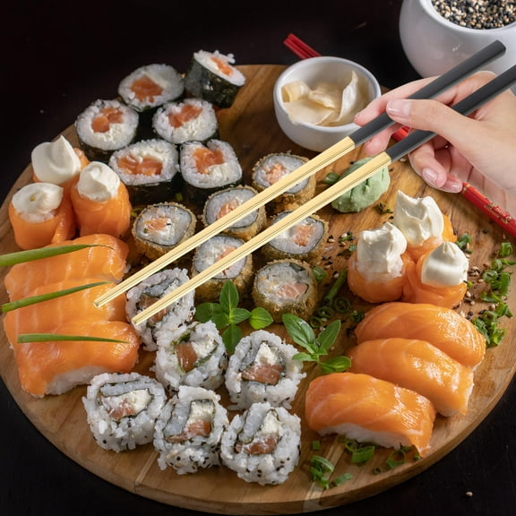 HEMOTON Portable Stainless Steel Chopsticks Black and Golden Square