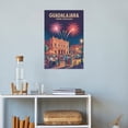 thumbnail image 4 of Retro Vintage Travel Poster Wall Print Teatro Degollado Guadalajara Mexico Fireworks Festival Historic Landmark Canvas Poster, 4 of 8
