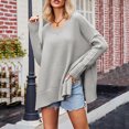 thumbnail image 3 of Gibobby Suéter de invierno para mujer, suéter de punto, suéter de otoño a la moda 2023(Gris,M), 3 of 4