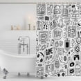 thumbnail image 4 of Video Game Waterproof Fabric Shower Curtain,Black White Game Controller Monochrome Waterproof Fabric Shower Curtain for Bathroom Curtains Bathtubs Hotel Shower Curtains with 12 Hooks Extra Long 72x96, 4 of 8