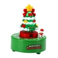 thumbnail image 3 of Green Christmas Tree Music Box 360 Rotation Merry Christmas Decorative Toy Xmas Musical Box for Party Indoor Table Decoration With Light, 3 of 8