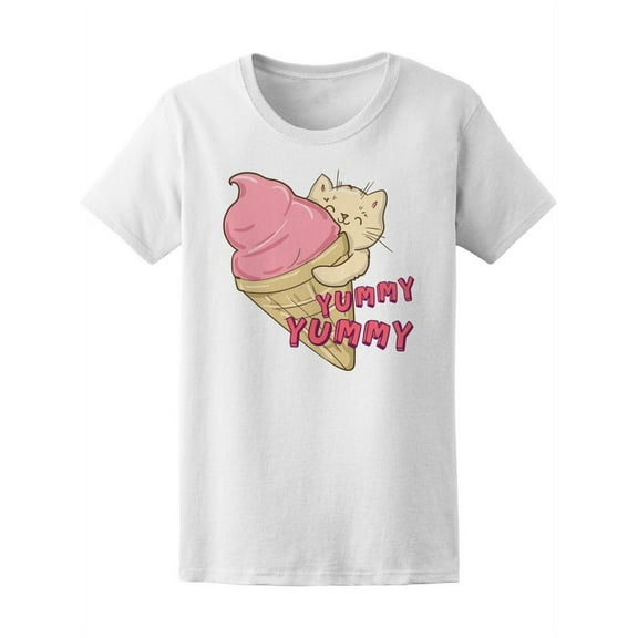 Waffles Ice Cream Yummy Yummy T-Shirt Women -Image by Shutterstock, Female x-Large