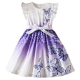 thumbnail image 1 of Robe pour Tout-Petites Fille à Manches Volantées, Évasée à Étages, Robe d'Été pour Filles, Robe Papillon pour Filles, Robe de Fête pour Filles, 1 of 9