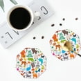 thumbnail image 5 of Pofeuu Animals Print Leather Coasters Set of 6, Round Cups Mugs Mat Pad for Home Kitchen Heat Resistant Drink Coasters,Octagon, 5 of 7