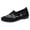 Black, variant on Loafers for Women Slip on Round Toe Flat Shoes 3D Butterfly Floral Embroidery Knitted Mesh Soft Sole Walking Shoes Green Size 9