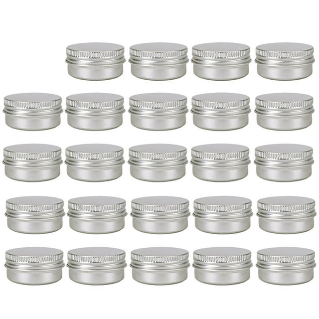 24 Pcs Bocal de Rangement en Poudre Aluminium Bocal en Aluminium Fileté 10ml Gel Pâte Poudres Conteneur Cosmétique Bocal Fileté