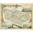 thumbnail image 2 of Unknown 32x26 Gold Ornate Wood Framed with Double Matting Museum Art Print Titled - Map of Kent, 2 of 4