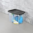 thumbnail image 3 of Sterilite 28 L Stacker Box, Durable Clear Plastic Storage Bin with Latch Lid, Dark Gray, 3 of 8