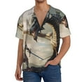 thumbnail image 1 of Fotbe Swordsman Cool Dragon Camisa Estampada de Manga Corta para Hombre, Casual de Verano, Estilo Playero, Sin Arrugas-4X-Large, 1 of 5