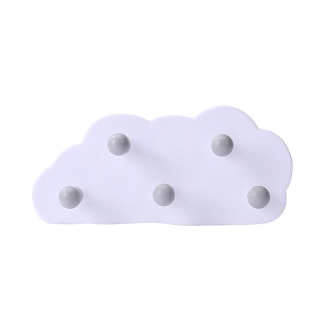 Nube 5 ganchos para colgar en la pared, gorro para colgar llaves, cocina, niños, living R,11 Feliz Sencillez