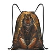 thumbnail image 1 of Saiise Tiger In The Fallen Leaf Forest Pattern Sports Drawstring Backpack - String Swim Gym Bag with Wet Proof Pocket for Women&Men-Small, 1 of 6