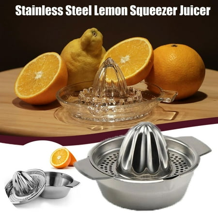 

Cuoff Stainless Steel Lemon Squeezer Juicer with Bowl Container Oranges Lemons Juice