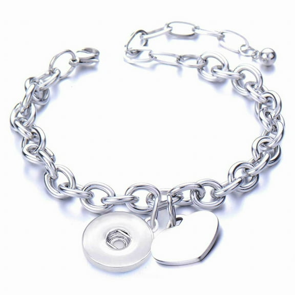 Heart Charm Bracelet Snap Jewelry Fits 18MM 20MM Ginger Charm Buttons