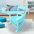 thumbnail image 2 of Kid's Porch Rocking Chair for Indoor or Outdoor Patio Use, Small Wooden Rocker for Kids Ages 6-10, Blue, 2 of 7