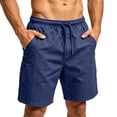 thumbnail image 3 of Mens Hiking Fishing Shorts Elastic Drawstring Waist with Pockets Outdoor Travel Short Pants Dad Gifts, 3 of 4