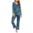 thumbnail image 2 of Ensembles de Pyjama pour Femmes 2 Pcs, Ensemble de Pyjama Décontracté Uni pour Dames avec Haut et Pantalon, 2 of 5