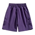 thumbnail image 4 of Only Moment Womens Drawstring Shorts Chemical Fiber Blends Hiking Cargo Bermuda Shorts Lightweight Knee Length Capris for Summer Travel Fishing Swim Shorts Women Purple,M, 4 of 9