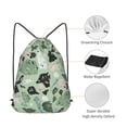 thumbnail image 4 of XMXT Unisex Drawstring Backpack for Women Men, Green Watercolor Stones Waterproof Gym Bag String Bags for Shopping Sport Travel, s, 4 of 8