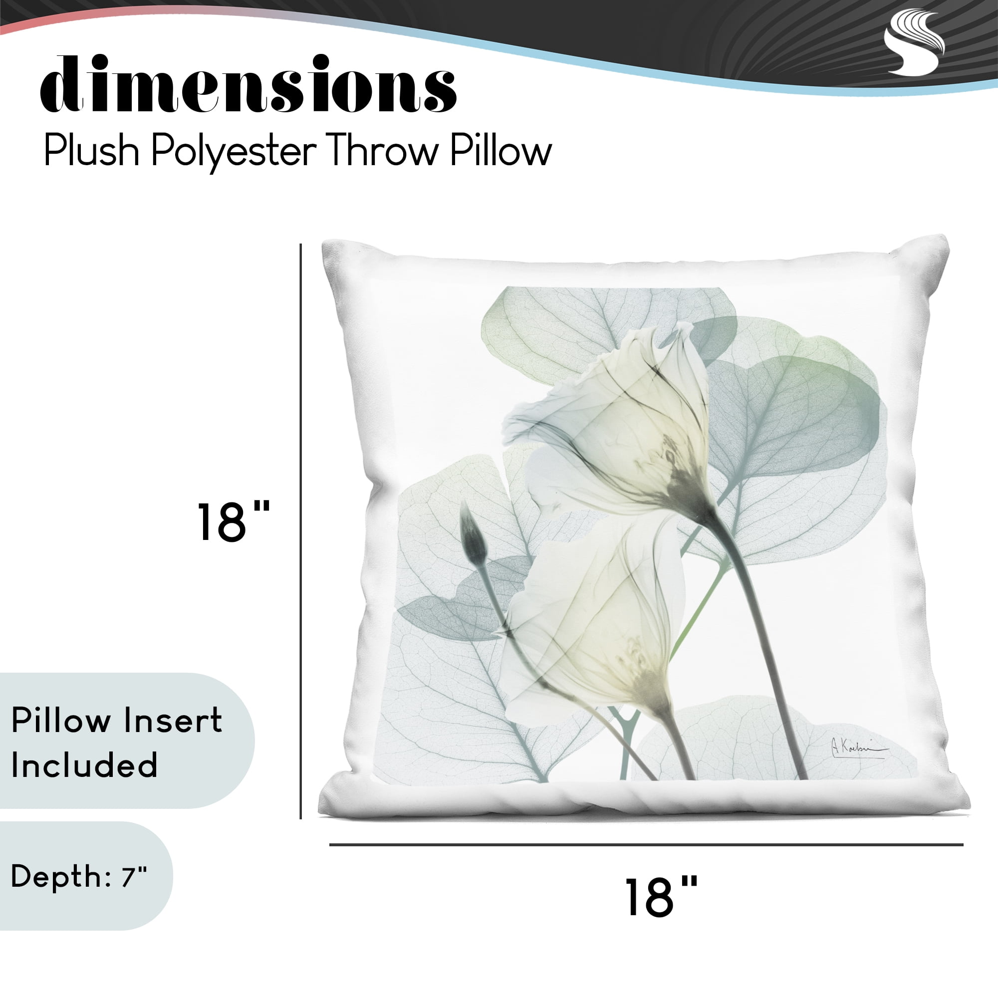 Stupell Industries Divine Fate Petals Decorative Printed Throw Pillow, design by Albert Koetsier, 18 x 7 x 18