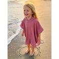 thumbnail image 5 of BemeyourBBs Toddler Baby Girls Boys Swim Cover Up Swimwear Poncho Kids Swimsuit Coverup Waffle Knit Beach Bathing Suit Bathing Robe Short Sleeve Hooded Coverups Beachwear Wrap, 5 of 9