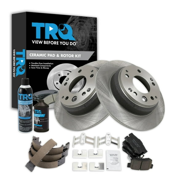 TRQ Rear Brake Pad & Rotor Kit BKA34996 Fits Select 1996-1998 Acura RL