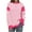 Pink, variant on Lenpel Women's Crew Neck Sweatshirts Long Sleeve Striped Color Block Side Split Pullover Tops Loose Fashion Outfits