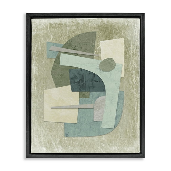 Stupell Industries Layered Neutral Arrangement Abstract Painting Black Floater Framed Canvas Art Print Wall Art, 17 x 21