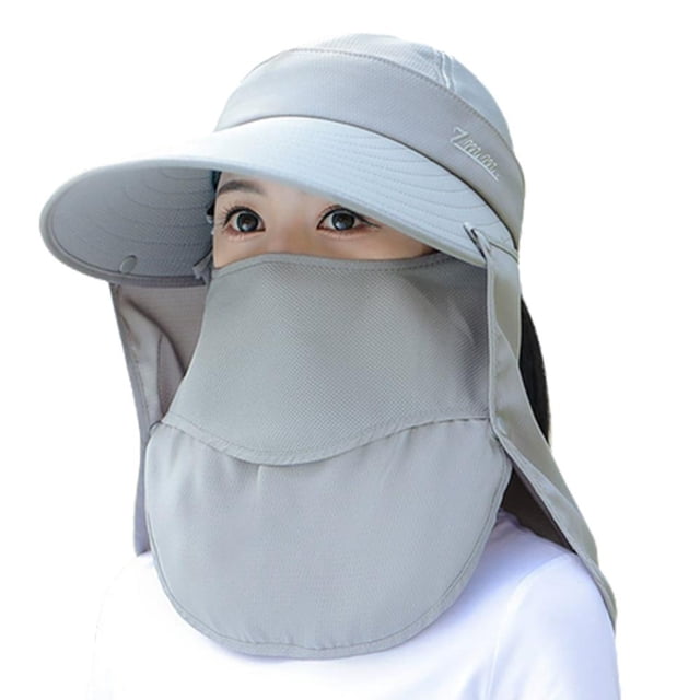 Outdoor Uv Sun Hat Removable Windproof Face Protection Tea Cap Cycling Cap Picking