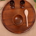 thumbnail image 6 of 2pcs Hand Made Wooden Bowl Broken-resistant Anti-impact without Plate for Kitchen Home Restaurant (Brown), 6 of 6
