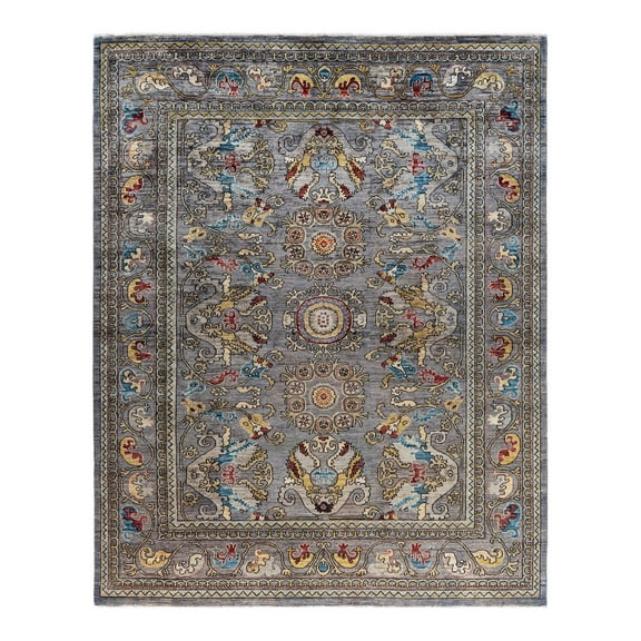 Serapi One-of-a-Kind Hand-Knotted Area Rug - Gray, 8' 0" x 9' 11"