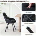 thumbnail image 7 of Swivel Dining Chairs Set of 2, Modern Upholstered Fabric Kitchen Chair with Thicken Cushions, Soft Accent Side Chair for Living Room, Bedroom, Restaurant, Black, 7 of 7