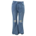 thumbnail image 2 of Mchoice Y2K Fashion Jeans, Women Straight Leg Trousers High Waisted Denim Jeans with Holes Baggy Girl Streetwear Pants on Clearance, 2 of 6