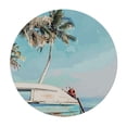 thumbnail image 4 of WYYP Palm Trees Beach Summer Round Tablecloth Waterproof 100% Polyester Fiber for Picnic Dining Kitchen Farmhouse White, 4 of 8