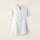 thumbnail image 5 of TaTaai Summer V Neck Casual Top, Women's Half Button Open Front Design, Linen Inspired Short Sleeve Solid Color Shirt Gift, 5 of 9