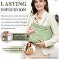 thumbnail image 5 of Embossed Floral PU Leather A4 Zippered Portfolio Organizer, 3 Ring Binder Business Padfolio with Writing Notepad, fits A4 Document and 9.7" Tablet, Professional Pad Case for Office Meeting, 5 of 6