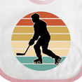 thumbnail image 4 of Inktastic Hockey Player Retro Sunset Boys or Girls Baby Bib, 4 of 4