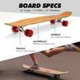 thumbnail image 2 of Magneto 44 inch Kicktail Cruiser Longboard Skateboard | Bamboo and Hard Maple Deck | Made for Adults, Teens, and Kids (Red), 2 of 6
