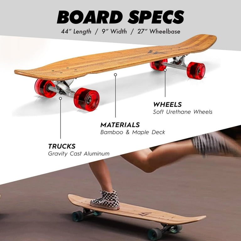 Magneto 44 inch Kicktail Cruiser Longboard Skateboard