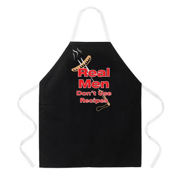 Attitude Apron Real Men Apron, Black, One Size Fits Most