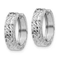 thumbnail image 2 of Real 14kt White Gold Diamond-cut Hinged Hoop Earrings; for Adults and Teens; for Women and Men, 2 of 4