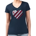 thumbnail image 4 of Women's G-III 4Her by Carl Banks  Navy St. Louis Cardinals Heart V-Neck Fitted T-Shirt, 4 of 5
