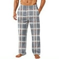 thumbnail image 2 of GrmtClth Men's Fleece Pajama Pants Fashion Flannel Soft Comfy Plush Plaid Sleep Pant Cozy Winter Fall Thermal Pj Bottoms with Pockets Gray XL, 2 of 6