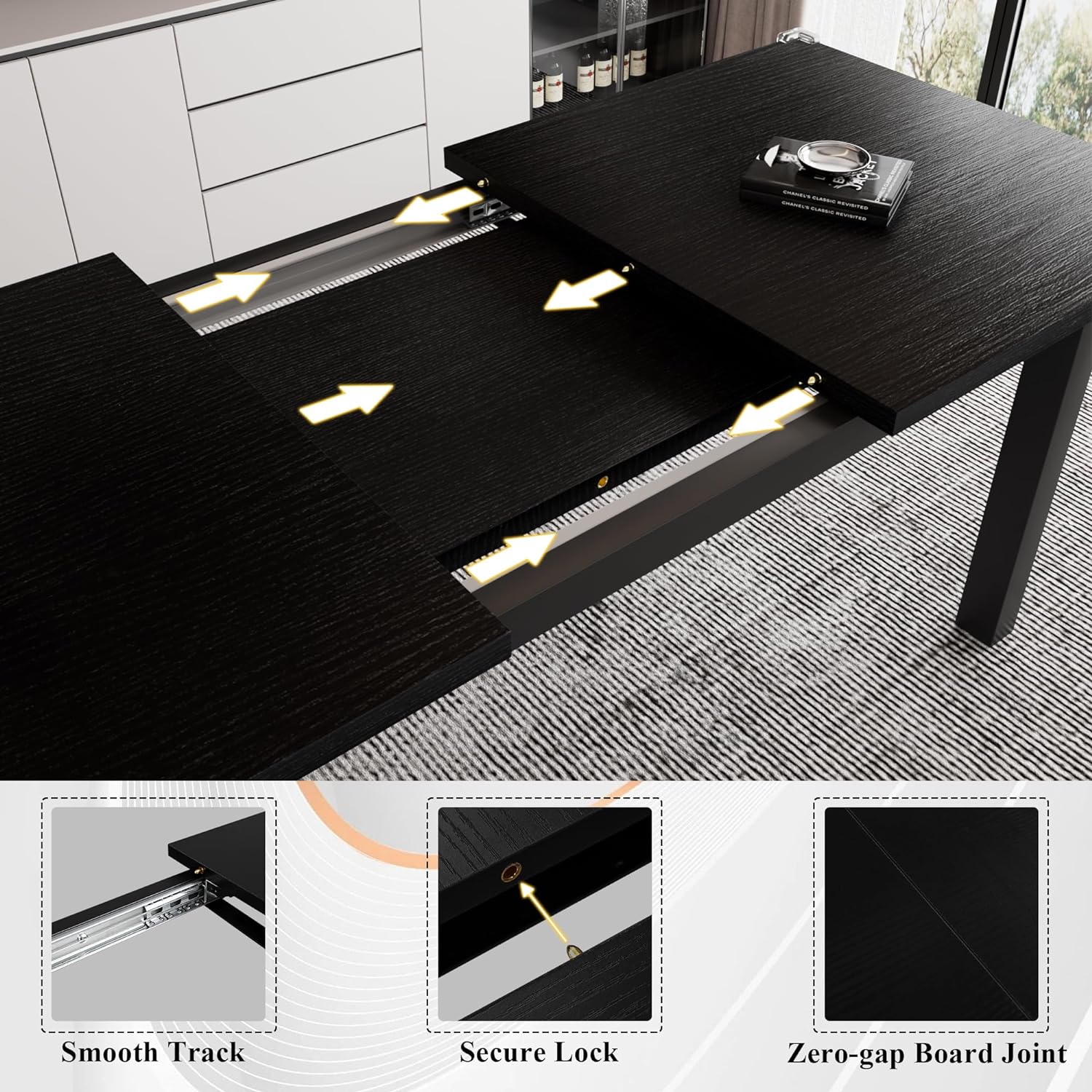 iPormis 5-Piece Extendable Dining Table Set for 4–8 People photo 7