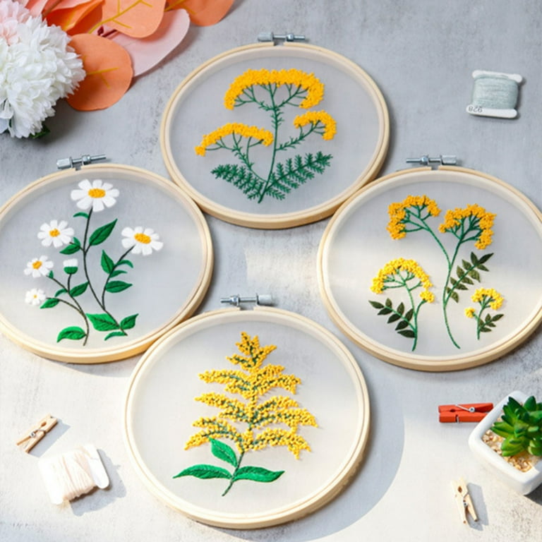 Funny Embroidery Kit for Beginners Adults Kit with Stamped Floral