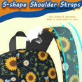 thumbnail image 5 of Sunflower and Bee Black Pattern 17" Waterproof Oxford School Backpacks for Teens, S-Shape Padded Straps, for School, Travel, Hiking, Camping, 5 of 5