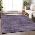 thumbnail image 5 of HomeRoots 666498 8 x 10 ft. Plum & Gray Striped Washable Machine Made Rectangle Area Rug with UV Protection, 5 of 9
