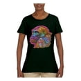 thumbnail image 3 of Colorful Neon Gorilla | Dean Russo Art Animal Lover Womens T-Shirt, Forest Green, Large, 3 of 6